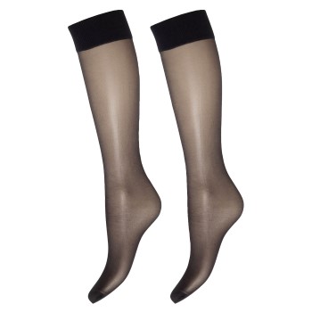 Läs mer om Decoy Strumpor 2P Soft Lux 15 DEN Knee-high Socks Svart polyamid One Size Dam