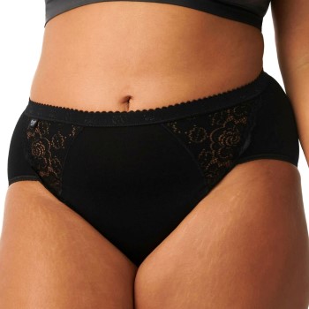 Läs mer om Sloggi Trosor 4P Chic Midi Lace Briefs Svart bomull 38 Dam