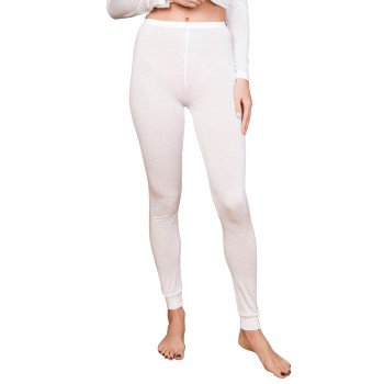 Lady Avenue Silk Jersey Long Tights Benvit silke Medium Dam