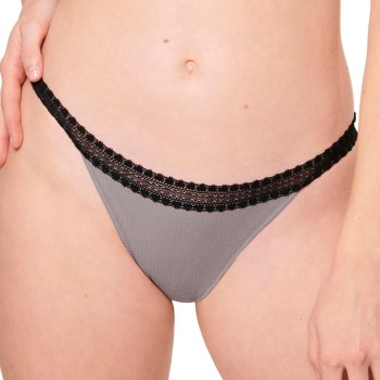 Läs mer om Sloggi Trosor 2P GO Ribbed Tanga Briefs Svart/Grå ekologisk bomull Large Dam