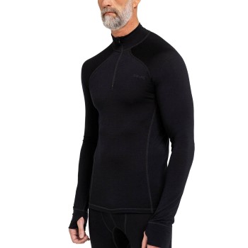 Läs mer om Dovre Wool Zip Single Jersey Svart ull Medium Herr