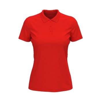 Läs mer om Stedman Lux Short Sleeve Polo For Women Röd bomull X-Large Dam