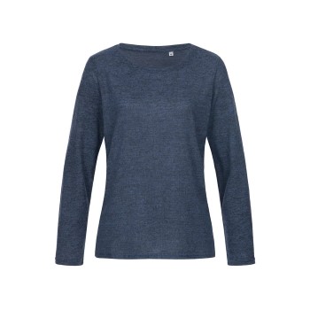 Läs mer om Stedman Knit Long Sleeve For Women Blå Large Dam