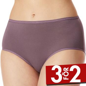 Läs mer om Schiesser Trosor 2P Modal Essentials Midi Briefs Lila/Svart bomull 40 Dam