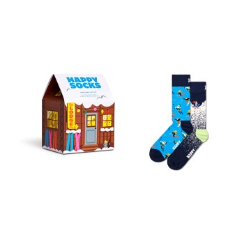 Läs mer om Happy socks Strumpor 2P Skiing Chalet Gift Set Flerfärgad Strl 36/40