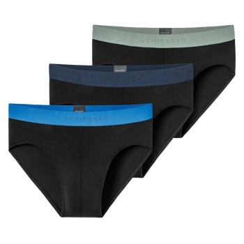 Schiesser Kalsonger 3P 95-5 Multipacks Rio-Slip Svart/Blå bomull 4XL Herr | apparel & accessories - clothing - underwear & socks - underwear | ModeLejon
