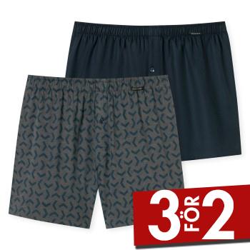 Läs mer om Schiesser Kalsonger 2P Boxershorts multipack Blå/Grå bomull X-Large Herr