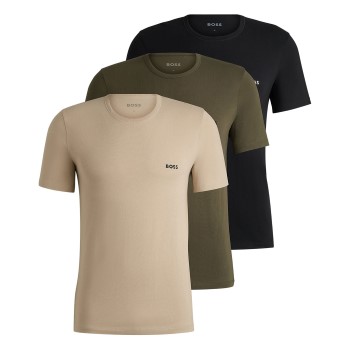 Läs mer om BOSS 3P Classic Regular Fit T ShirtRN Grön/Brun bomull Medium Herr