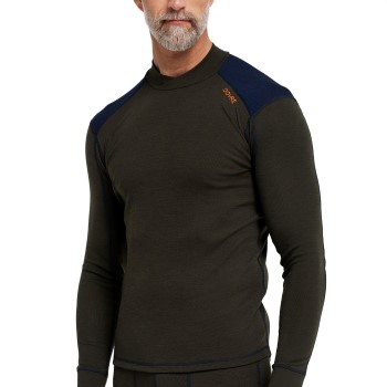 Dovre Folded Collar Baselayer Militärgrön ull Small Herr | apparel & accessories - clothing - underwear & socks - underwear | ModeLejon