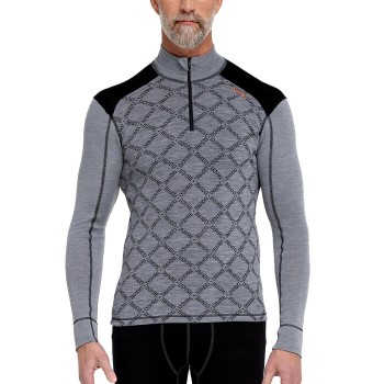 Läs mer om Dovre Half Zip Jacquard Baselayer Grön Mönstrad ull Large Herr