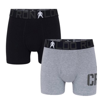 CR7 Cristiano Ronaldo Kalsonger 2P Boys Trunk Briefs Svart/Grå bomull 134-140 | apparel & accessories - clothing - underwear & socks - underwear | ModeLejon