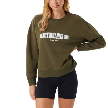 Björn Borg Ace Boyfriend Crew Grön X-Small Dam | apparel & accessories - clothing - sleepwear & loungewear - loungewear | ModeLejon