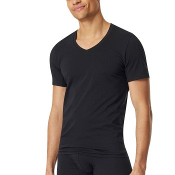 Schiesser Premium Cotton V-neck Shirt Svart bomull XX-Large Herr | apparel & accessories - clothing - shirts & tops | ModeLejon