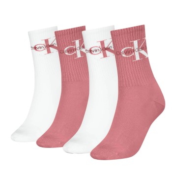 Calvin Klein Strumpor 4P Women Logo Sock Gift Box Vit/Rosa One Size Dam | apparel & accessories - clothing - underwear & socks | ModeLejon