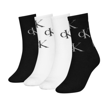 Calvin Klein Strumpor 4P Women Aop Socks Gift Box Svart/Vit One Size Dam | apparel & accessories - clothing - underwear & socks - socks | ModeLejon