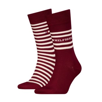 Tommy Hilfiger Strumpor 2P Men Breton Crew Socks Mörkröd Strl 43/46 Herr | apparel & accessories - clothing - underwear & socks - socks | ModeLejon