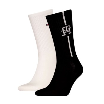 Tommy Hilfiger Strumpor 2P Monogram Sock Svart/Vit Strl 43/46 Herr | apparel & accessories - clothing - underwear & socks - socks | ModeLejon