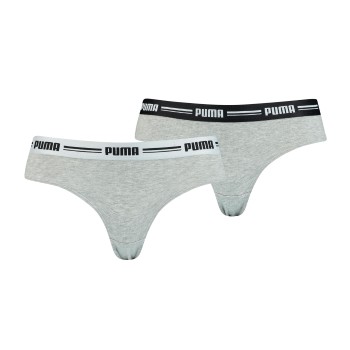 Puma Trosor 2P Logo Waistband Brazilian Grå X-Small Dam | apparel & accessories - clothing - underwear & socks - lingerie | ModeLejon