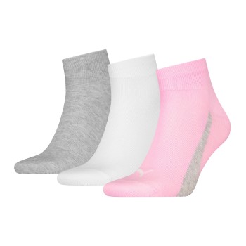 Puma Strumpor 3P Lifestyle Quarter Socks Rosa/Grå Strl 39/42 | apparel & accessories - clothing - underwear & socks - socks | ModeLejon
