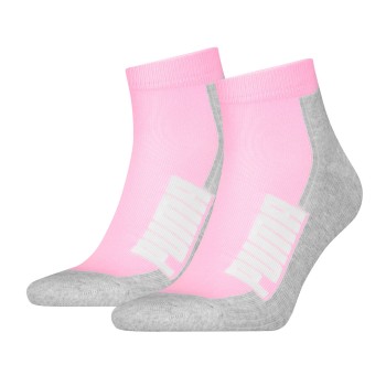 Puma Strumpor 2P BWT Cushioned Quarter Sock Rosa/Grå Strl 35/38 | apparel & accessories - clothing - underwear & socks - socks | ModeLejon
