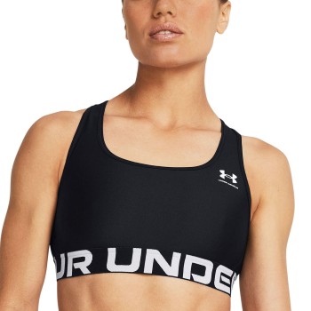 Under Armour BH Mid Branded Sport Bra Svart polyester X-Small Dam | apparel & accessories - clothing - underwear & socks - bras | ModeLejon