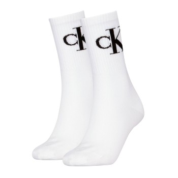 Calvin Klein Strumpor 2P Women Monogram Crew Socks Vit Strl 35/38 Dam | apparel & accessories - clothing - underwear & socks - socks | ModeLejon