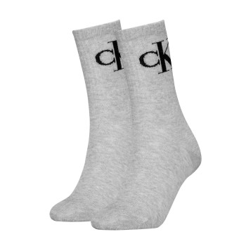 Calvin Klein Strumpor 2P Women Monogram Crew Socks Grå Strl 39/42 Dam | apparel & accessories - clothing - underwear & socks - socks | ModeLejon