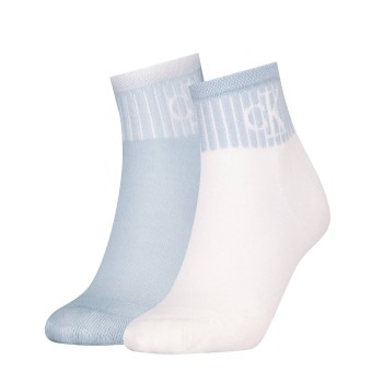 Calvin Klein Strumpor 2P Glossy Rib Quarter Socks Vit/Blå Strl 39/42 Dam | apparel & accessories - clothing - underwear & socks - socks | ModeLejon