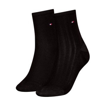 Tommy Hilfiger Strumpor 2P Women Shine Short Socks Svart Strl 35/38 Dam | apparel & accessories - clothing - underwear & socks - socks | ModeLejon