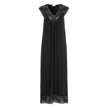 Damella Long Viscose Plain Sleeveless Nightdress Svart viskos X-Large Dam | apparel & accessories - clothing - sleepwear & loungewear - nightgowns | ModeLejon