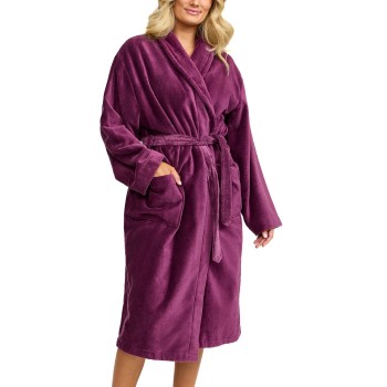 Damella Unisex Torekov Robe Plommon bomull X-Large Dam | apparel & accessories - clothing - sleepwear & loungewear - robes | ModeLejon