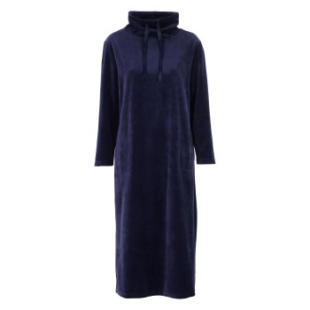 Damella Velour Cosy Dress Marin XX-Large Dam | apparel & accessories - clothing - sleepwear & loungewear - nightgowns | ModeLejon