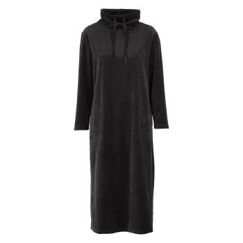 Damella Velour Cosy Dress Svart Small Dam | apparel & accessories - clothing - sleepwear & loungewear - nightgowns | ModeLejon