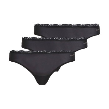 Calvin Klein Trosor 3P Lace Thongs Svart polyamid Medium Dam | apparel & accessories - clothing - underwear & socks - lingerie | ModeLejon