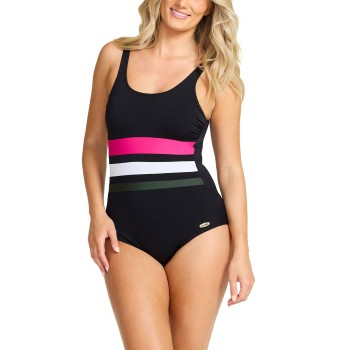 Damella Annabella Chlorine Resistent Swimsuit Svart/Rosa polyester 46 Dam | apparel & accessories - clothing - swimwear | ModeLejon