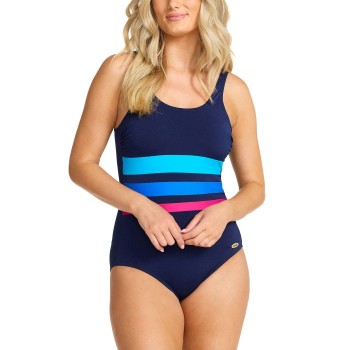 Damella Annabella Chlorine Resistent Swimsuit Marin/Blå polyester 36 Dam | apparel & accessories - clothing - swimwear | ModeLejon