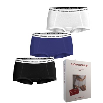 Björn Borg Trosor 3P Everyday Cotton Boxer Shorts Svart/Blå bomull Small Dam | apparel & accessories - clothing - underwear & socks - lingerie | ModeLejon