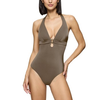 Triumph Midnight Swim OP 01 Swimsuit Khaki B 46 Dam | apparel & accessories - clothing - swimwear | ModeLejon