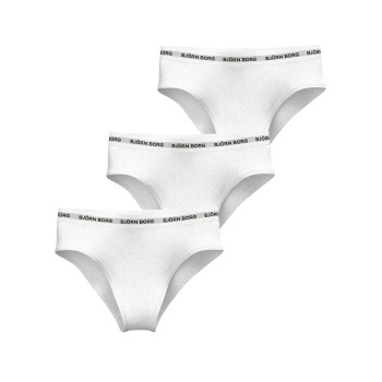 Björn Borg Trosor 3P Logo High Waist Brief Vit bomull Large Dam | apparel & accessories - clothing - underwear & socks - lingerie | ModeLejon