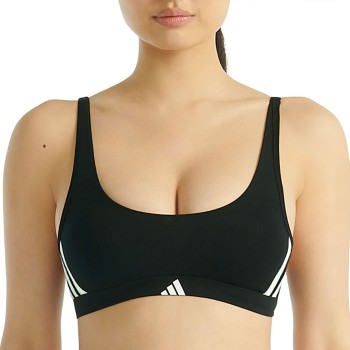 adidas BH Sport Active Essentials 3 Stripes Bralette Svart bomull X-Large Dam | apparel & accessories - clothing - underwear & socks - bras | ModeLejon