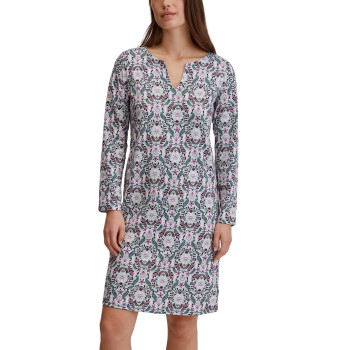 Calida Autumn Dreams Long Sleeve Nightdress Blå Mönstrad bomull X-Small Dam | apparel & accessories - clothing - sleepwear & loungewear - nightgowns | ModeLejon