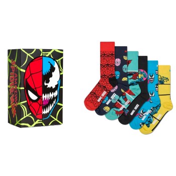 6-Pack Happy Socks Marvel Spider Man and Venom Gift Set