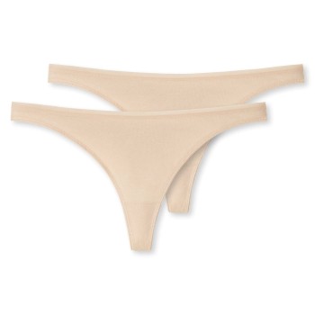 Schiesser Trosor 2P 95-5 Organic Cotton Thongs Beige ekologisk bomull X-Small Dam | apparel & accessories - clothing - underwear & socks - lingerie | ModeLejon