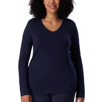 Schiesser Mix and Relax Long Sleeve Shirt Blå modal X-Small Dam | apparel & accessories - clothing - shirts & tops | ModeLejon