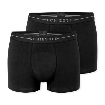 Schiesser Kalsonger 2P Cotton Flex Trunks Svart bomull XX-Large Herr | apparel & accessories - clothing - underwear & socks - underwear | ModeLejon