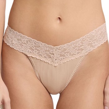 Hanky Panky Trosor Supima Cotton Original Rise Thong Beige One Size Dam | apparel & accessories - clothing - underwear & socks - lingerie | ModeLejon
