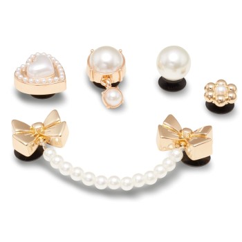 Crocs 5P Jibbitz Pearly Gold Guld One Size Barn | apparel & accessories - clothing accessories | ModeLejon