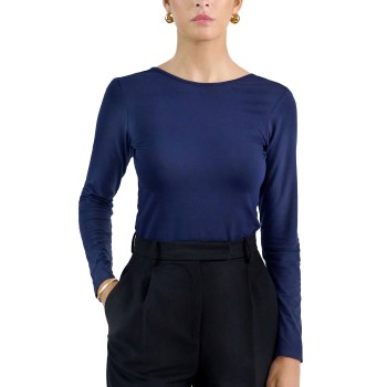 Bread and Boxers Long Sleeve Scoop Back Shirt