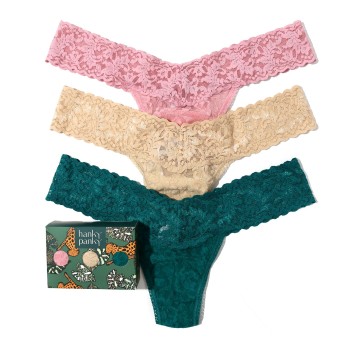 3-Pack Hanky Panky Low Rise Lace Thong  D2
