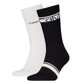 Calvin Klein Strumpor 2P Cotton Logo Stripe Crew Socks Svart One Size Herr | apparel & accessories - clothing - underwear & socks - socks | ModeLejon